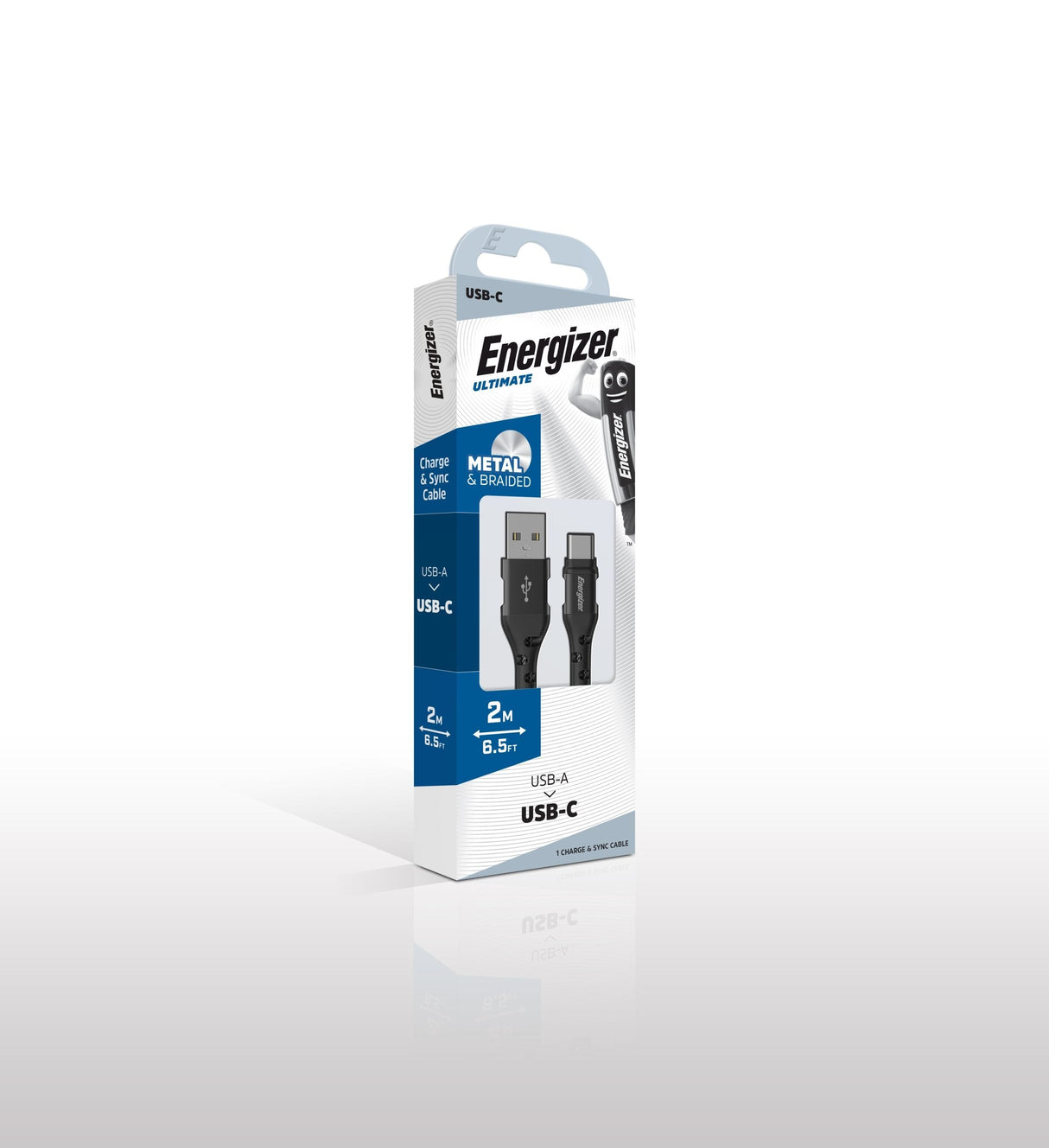 Cable Energizer C520ckbk Usb 2.0 2 M Usb A Usb C Negro, Plata