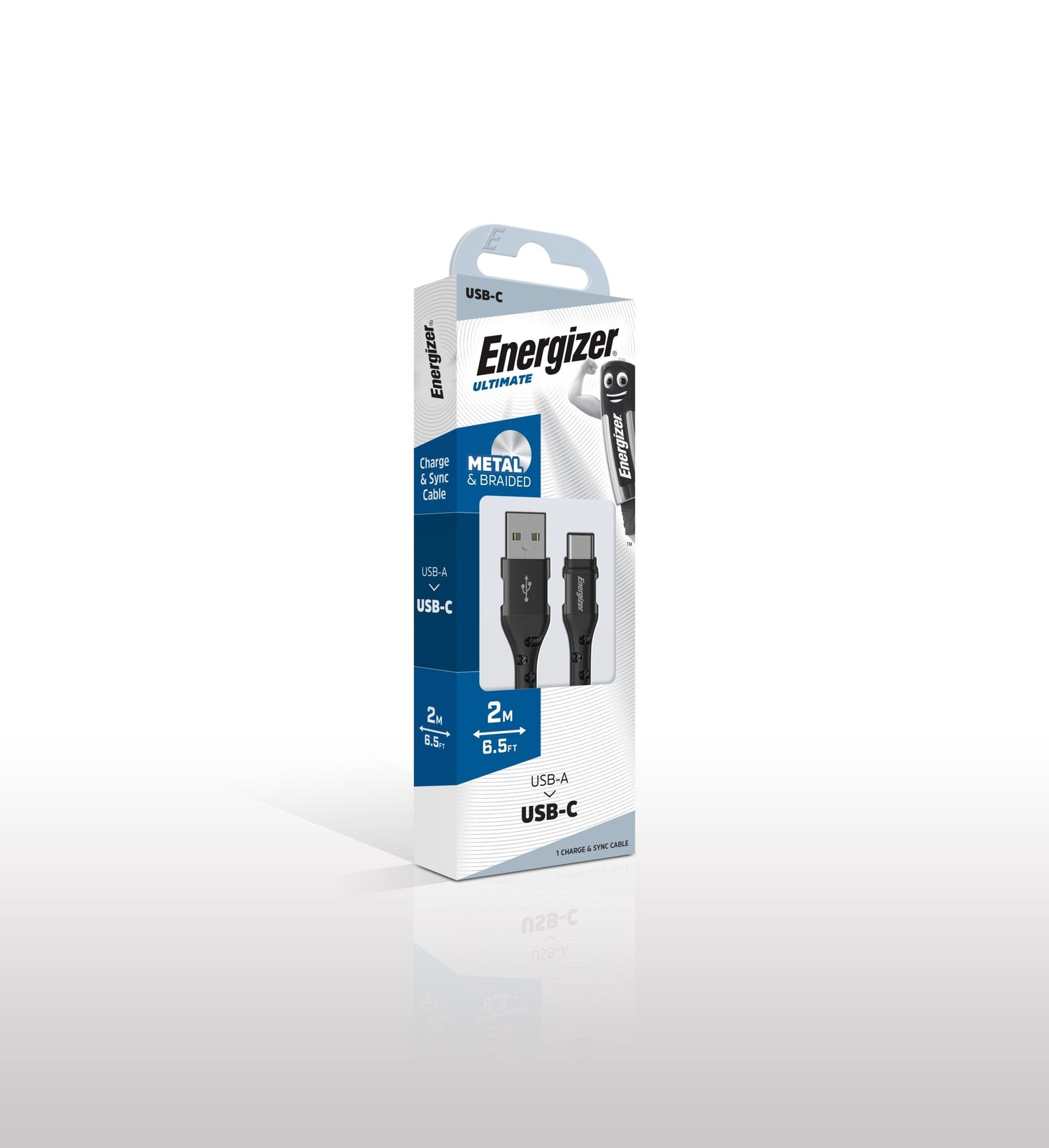 Cable Energizer C520ckbk Usb 2.0 2 M Usb A Usb C Negro, Plata