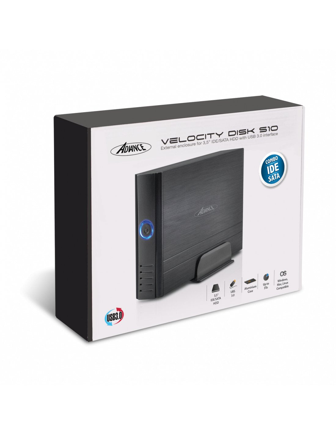 Caja Externo Advance Velocity Disk S10 Usb 3.0 - 31/2 Ide + S-Ata
