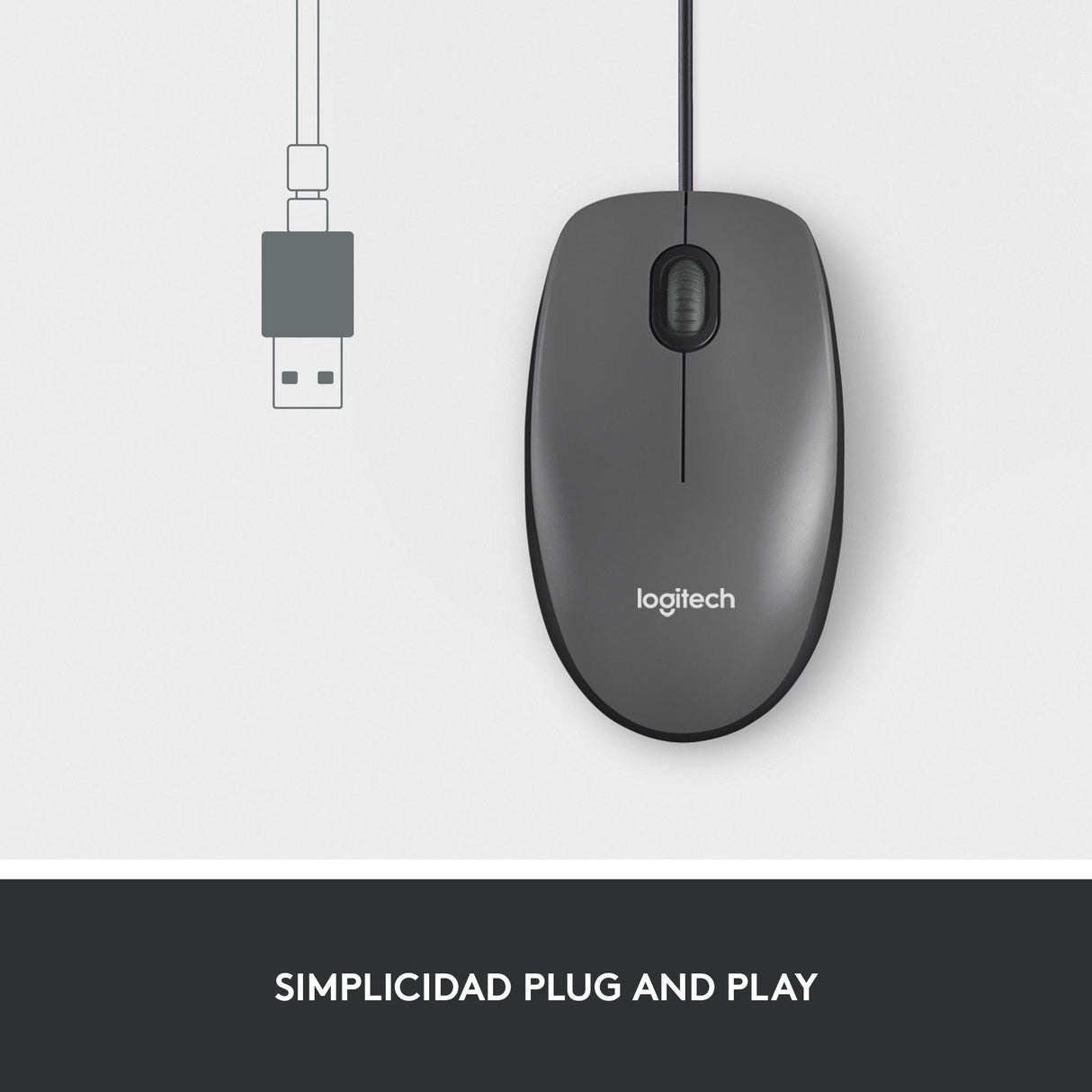 Ratón Con Cable Logitech M100 910-005003 - Usb 2.0 · 1000dpi · Negro