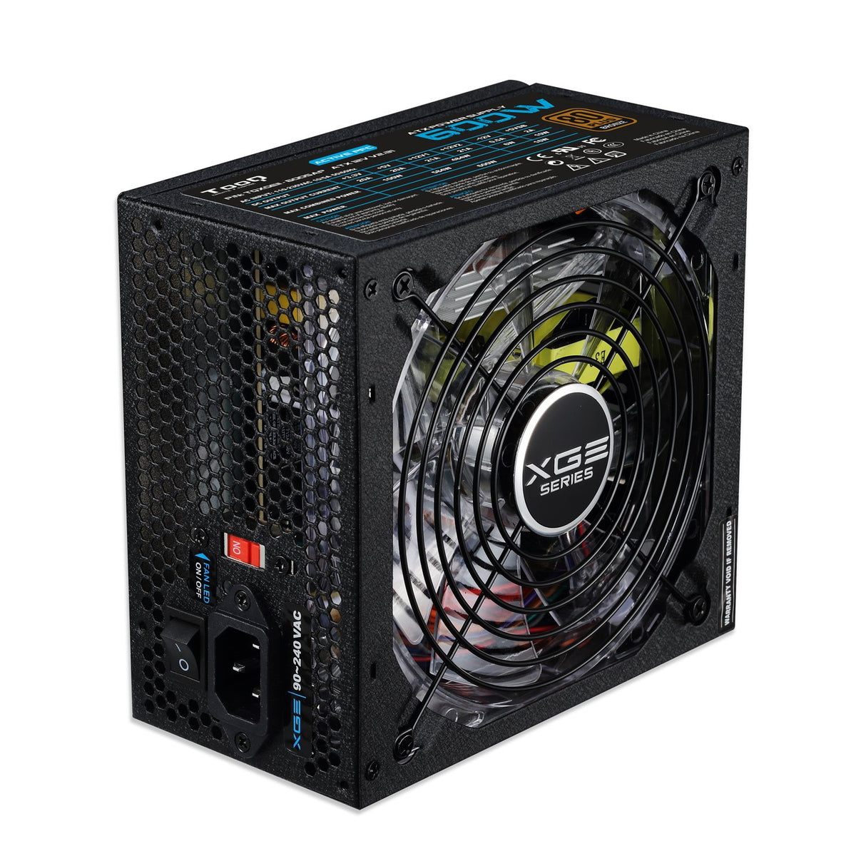 EAN 8433281007581 - TooQ TQXGEII-600SAP unidad de fuente de alimentación 600 W 20+4 pin ATX ATX Negro imagen 5