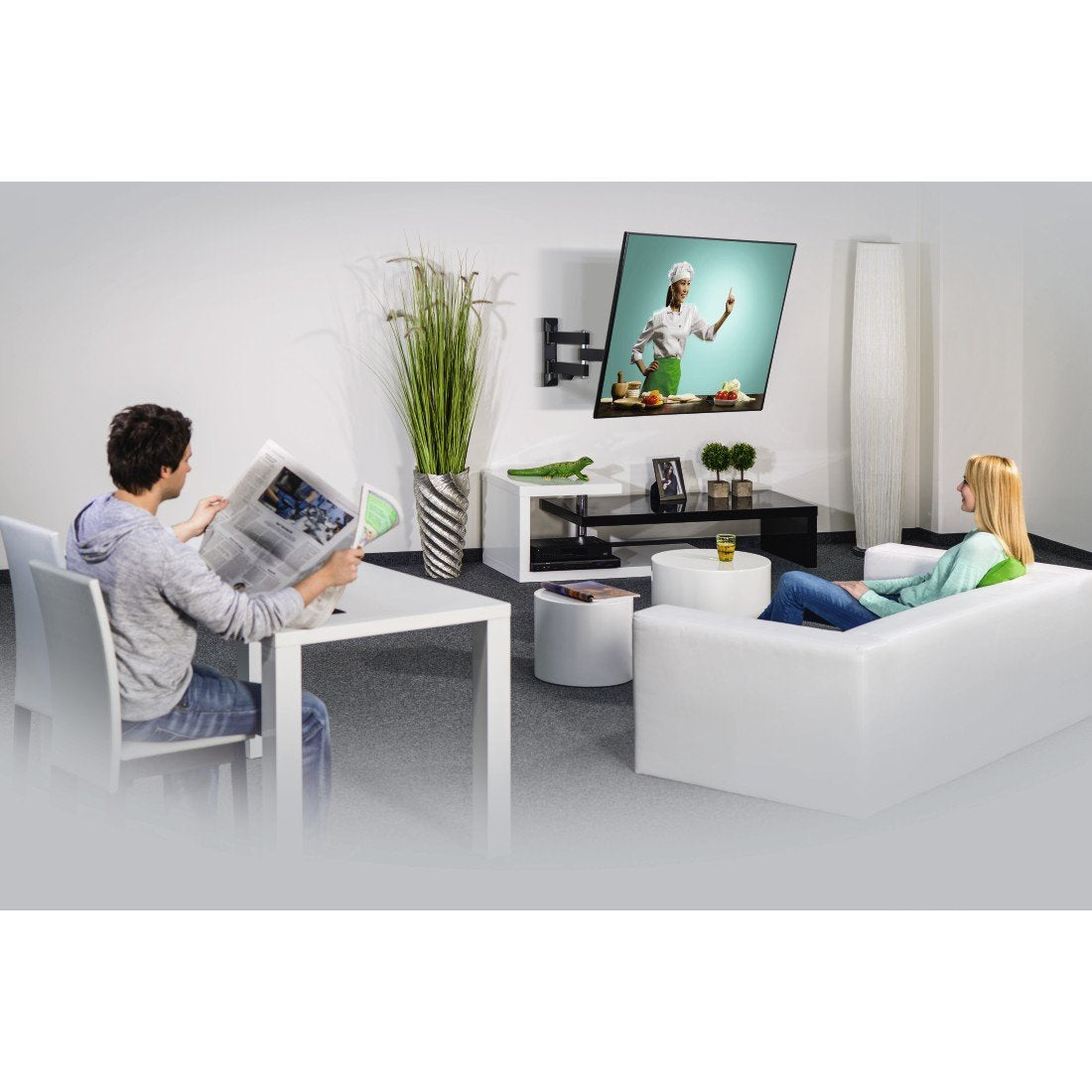 Soporte Monitor/Tv Pared Hama Fullmotion 2 Brazos 32" A 65"