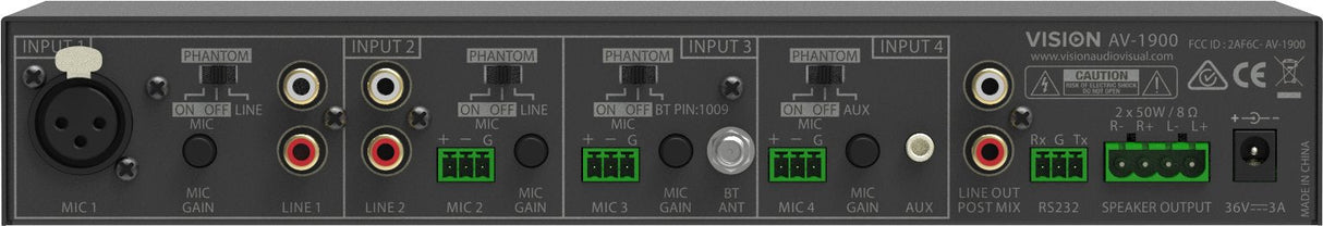 Vision Av-1900 Amplificador De Audio Hogar Negro