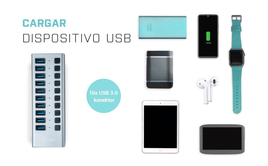 EAN 8595611702945 - i-tec U3CHARGEHUB10 cargador de dispositivo móvil Universal Gris Corriente alterna Carga rápida Interior imagen 5