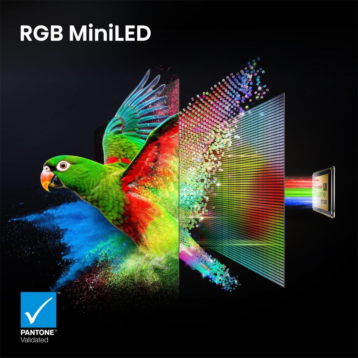 164,0cm 65" (3840x2160) Hisense 65ur9ds Smart Tv 4k Rgb Miniled 6ms 170hz Hdmi Usb-C Lan Hdr Vesa Wifi Bluetooth Black Grey