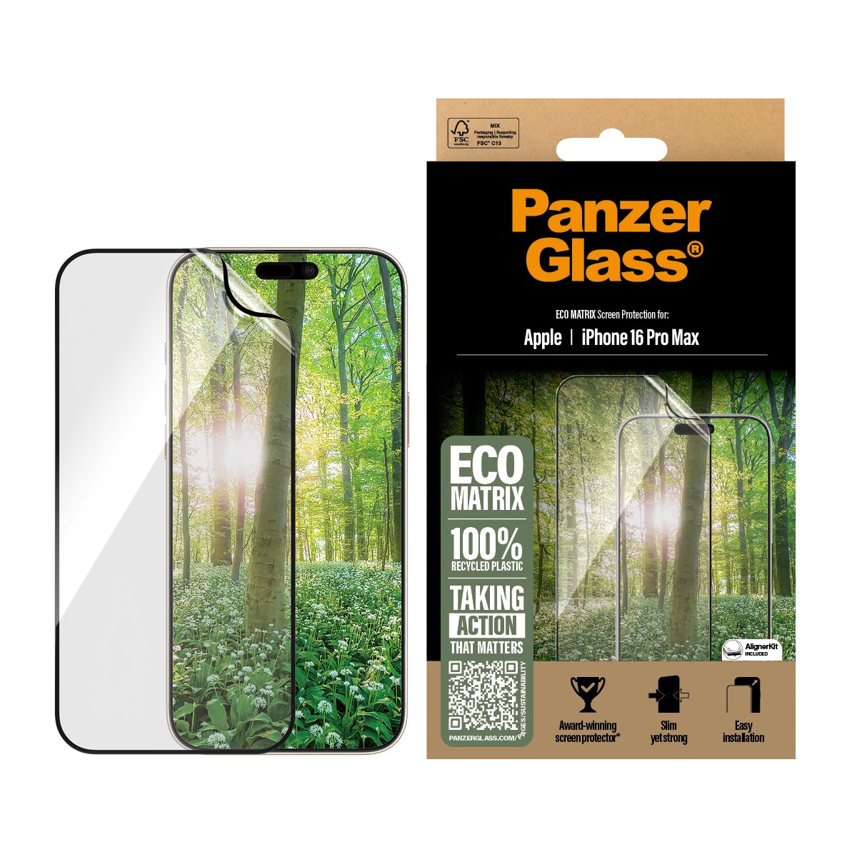 EAN 5715685002601 - PanzerGlass ® ECO MATRIX Screen Protector iPhone 16 Pro Max | Ultra-Wide Fit Protector de pantalla Apple imagen 2