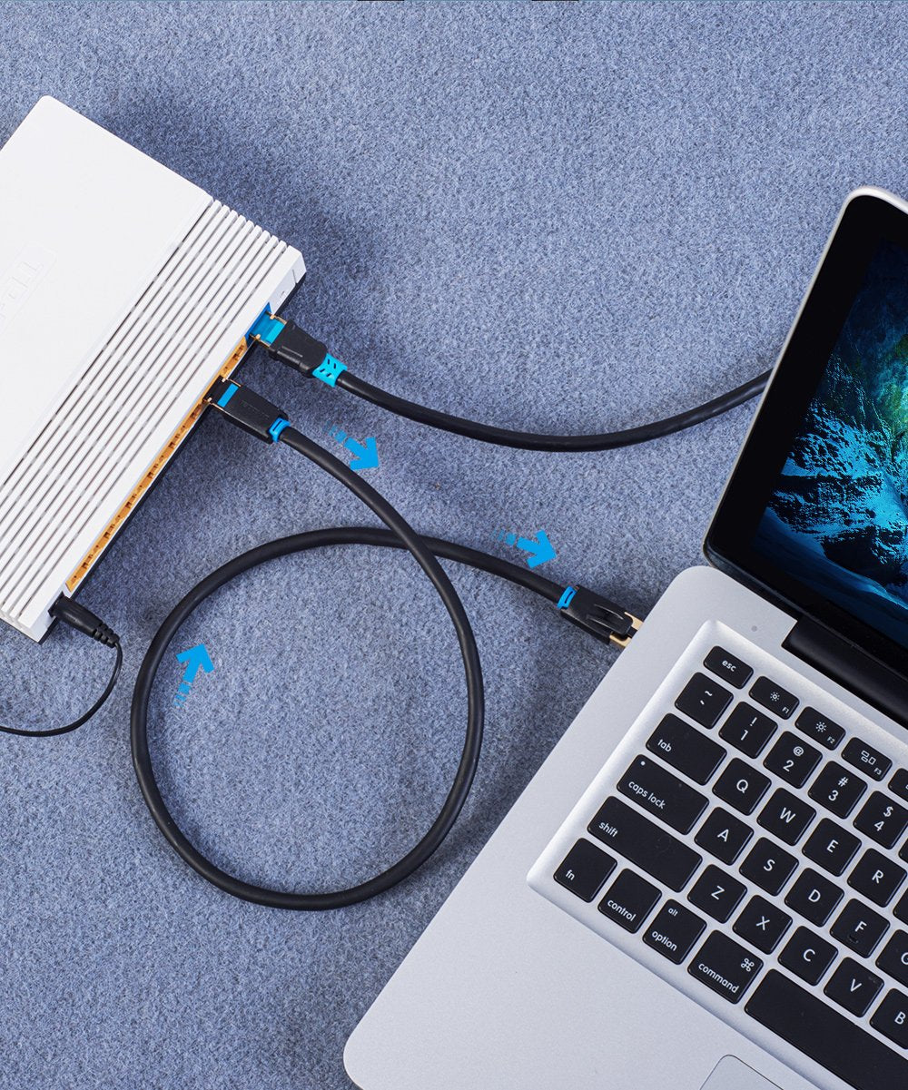 Cable De Red Rj45 Sftp Vention Ikabf Cat.8 1m Negro