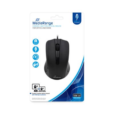 EAN 4260459619604 - MediaRange MROS210 ratón Oficina mano derecha USB tipo A Óptico 1000 DPI imagen 1