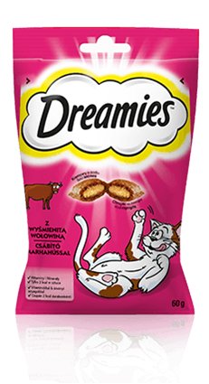Dreamies 4008429037948 Alimento Seco Para Gatos 60 G Adulto Ternera
