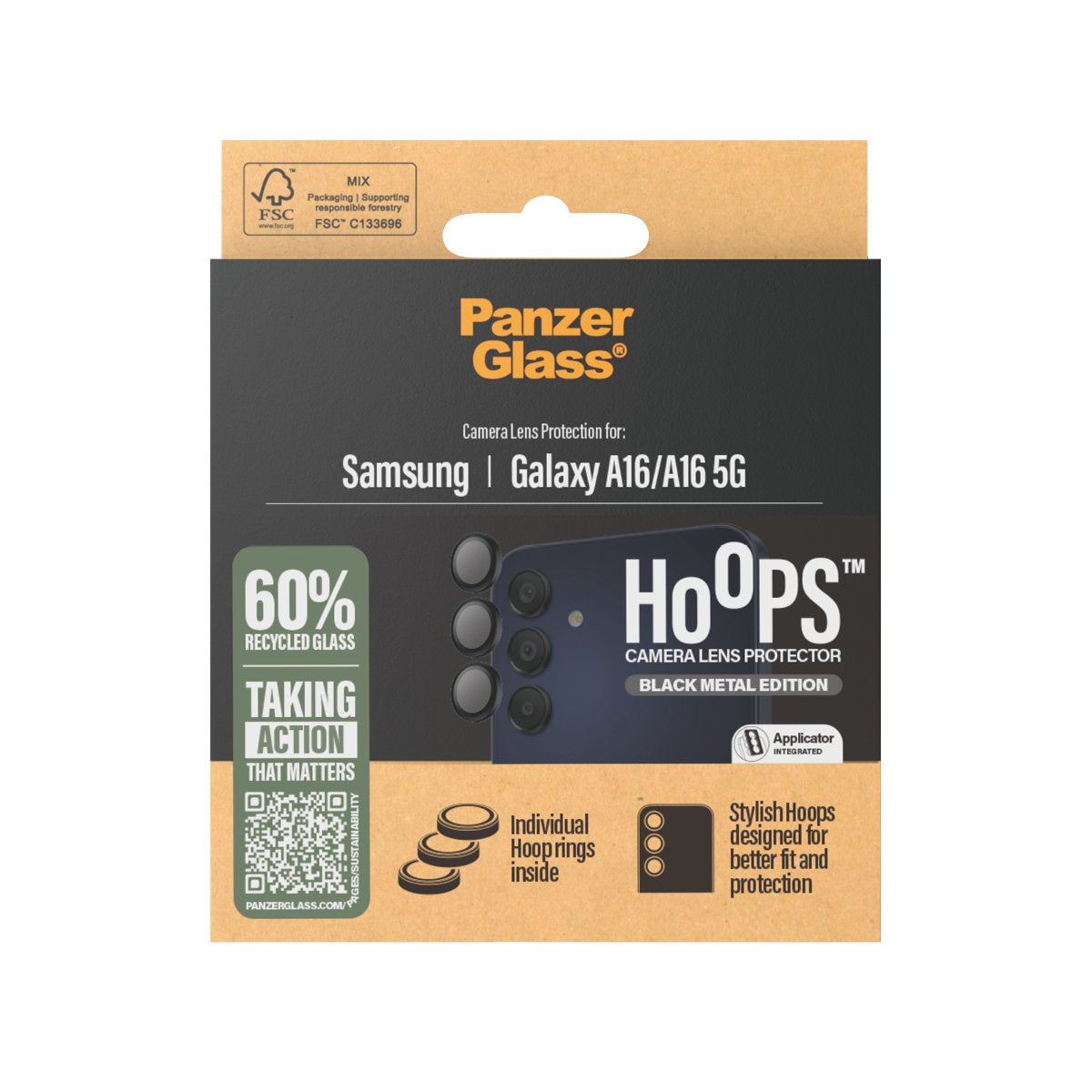 EAN 5715685014963 - PanzerGlass ® Hoops® Camera Lens Protector Black Samsung Galaxy A16 | A16 5G Protector de pantalla 1 piez imagen 3