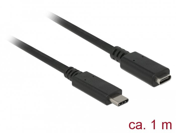 Delock 85532 Cable Usb-C M/H  1m Negro