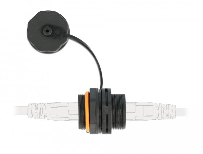 Delock Adaptador De Exterior Rj45 Hembra A Rj45 Hembra Cat.6a Con Tapa De Bloqueo