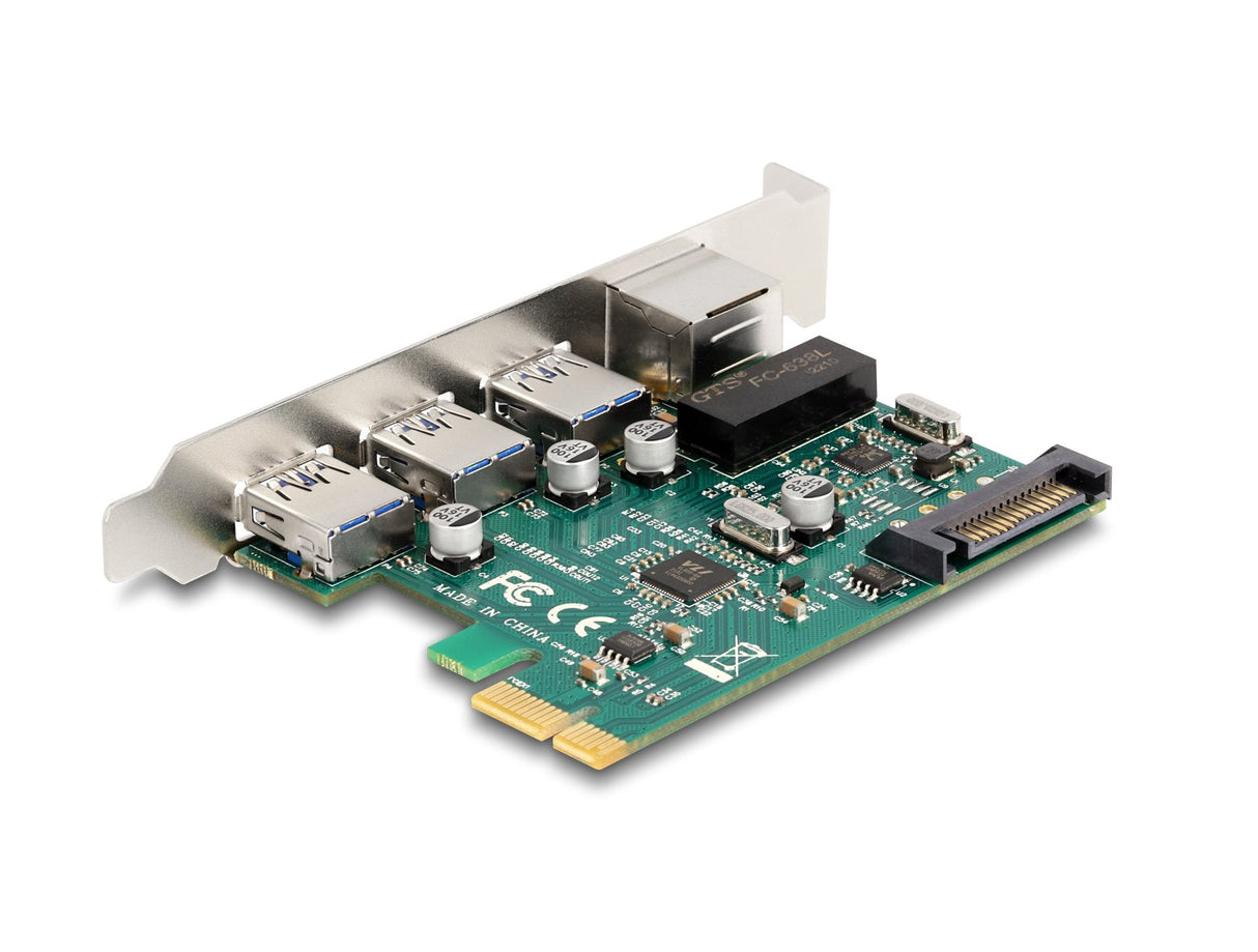Delock 90105 Tarjeta Pci Express X1 A 3 X Usb 5 Gbps Tipo-A Hembra + 1 X Gigabit Lan