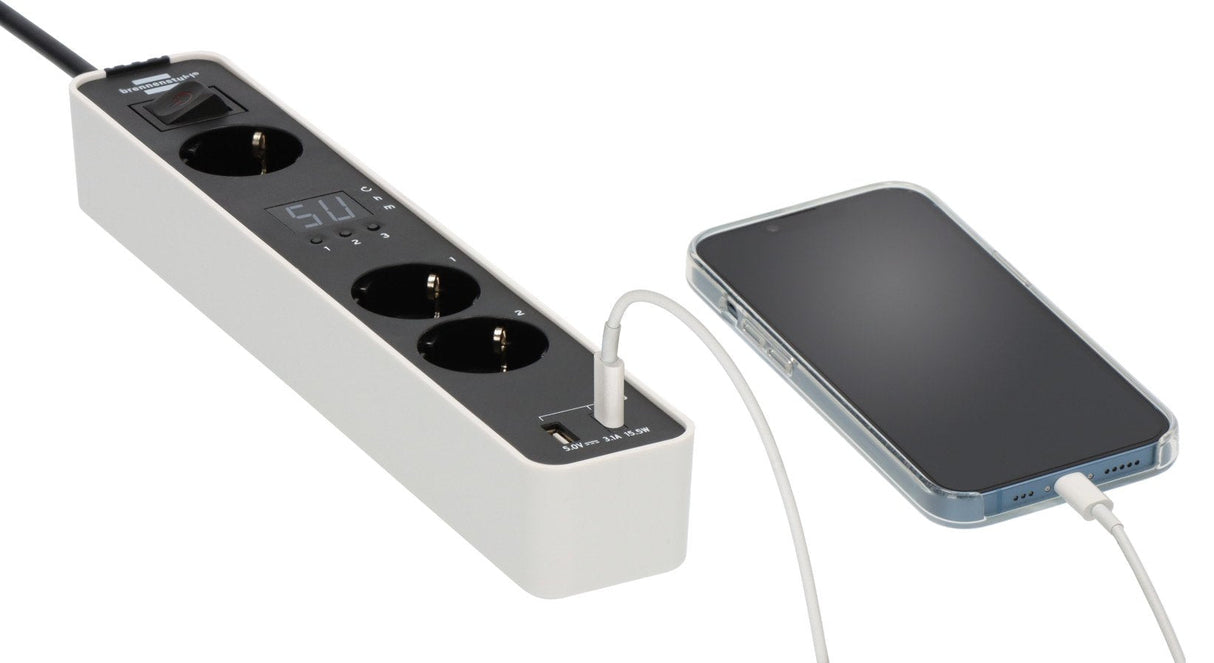 EAN 4007123686674 - Brennenstuhl 1153230026 base múltiple 1,5 m 3 salidas AC Interior Negro, Blanco imagen 6