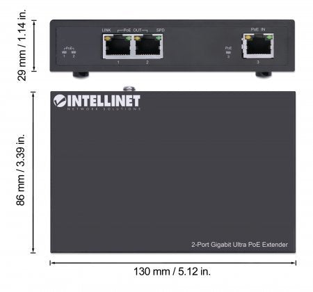 EAN 0766623561600 - Intellinet 561600 ampliador de red Transmisor de red Negro 10, 100, 1000 Mbit/s imagen 4