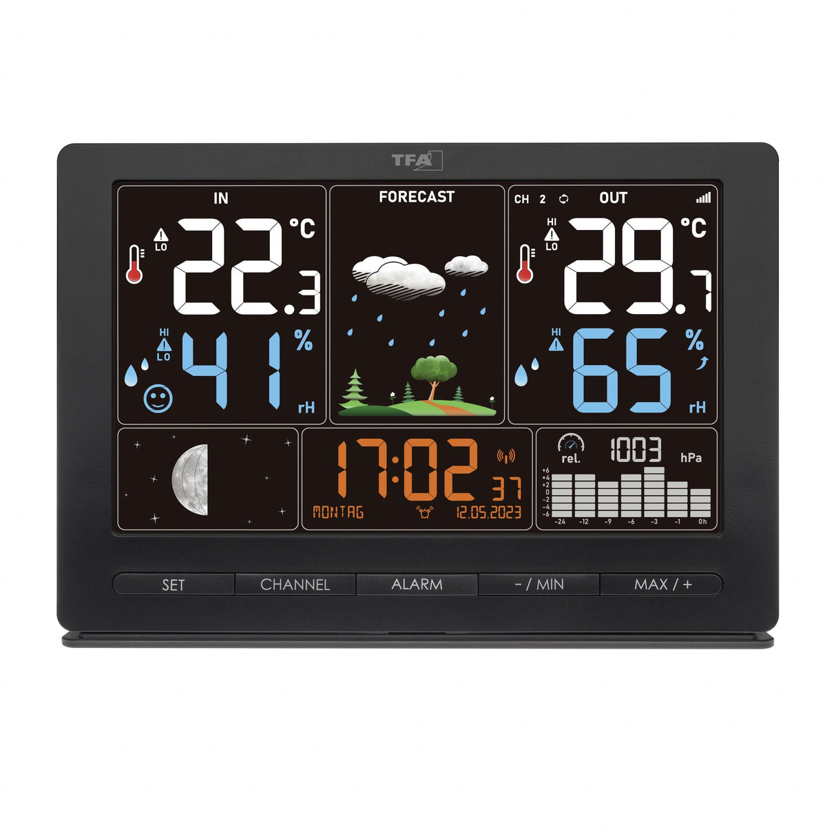 Tfa 35.1118.01 Estación Meteorológica Radio Season Negra