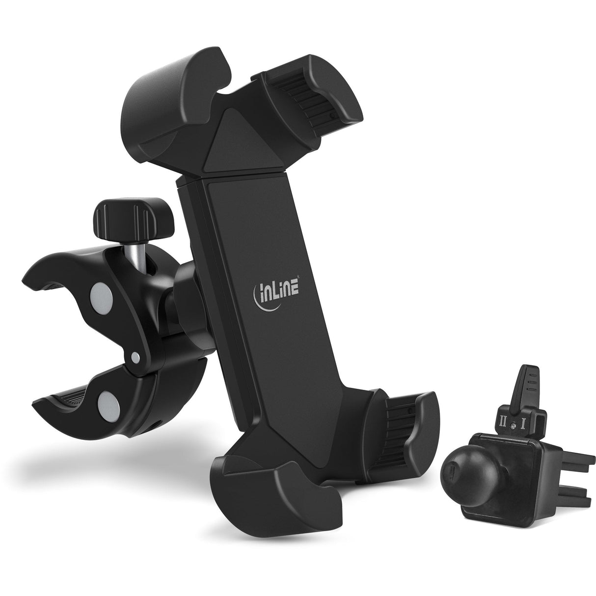 Inline One Click Easy 3 Drive & Ride Set Con Abrazadera Universal Y Clip De Rejilla De Ventilación