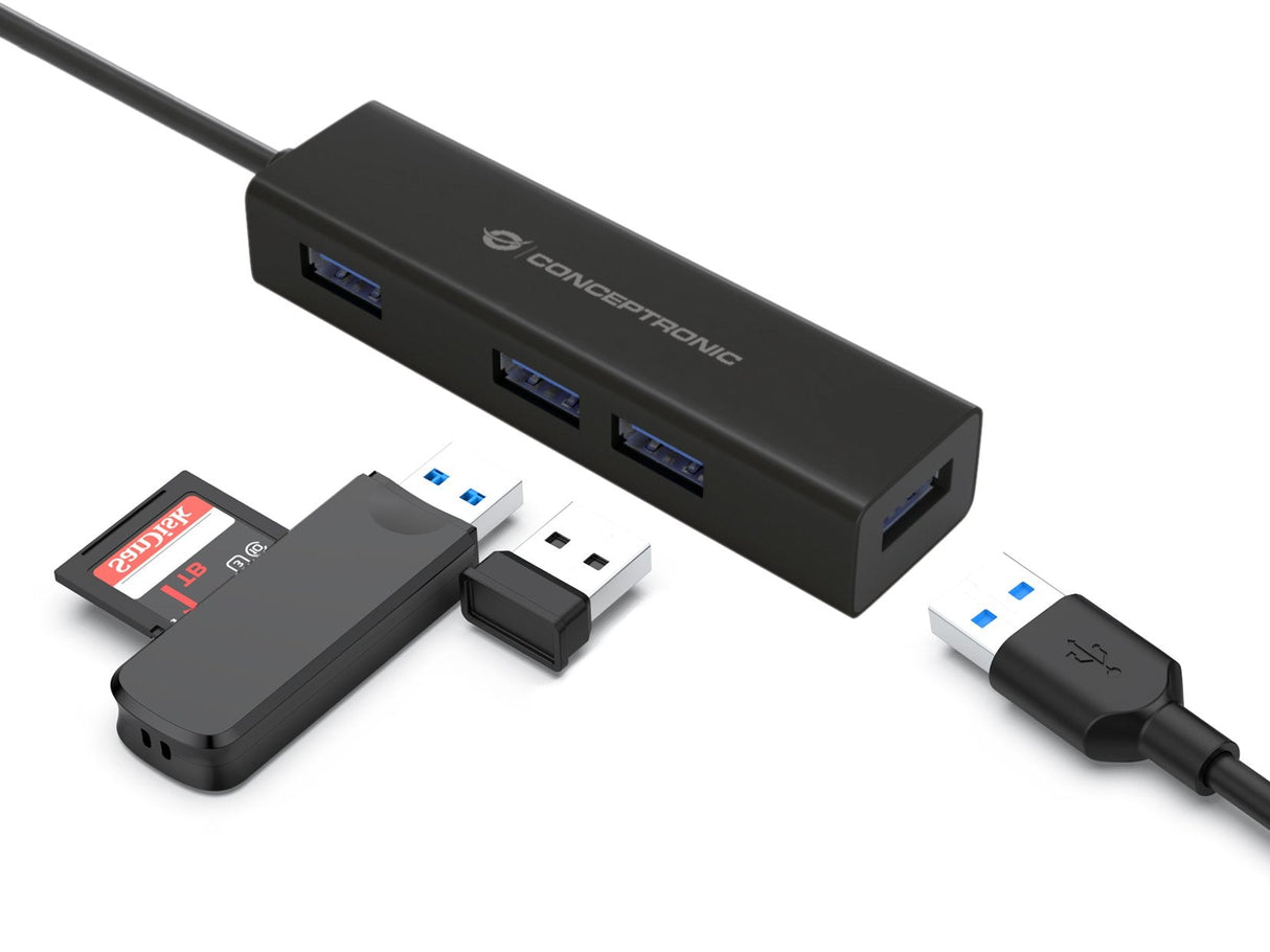 Conceptronic Usb-Hub 4port Usb3.0                 Negro
