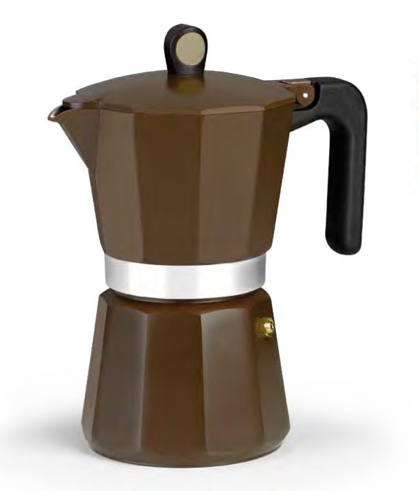 Cafetera Italiana Induction Cream M671012 12 Tazas Marrón