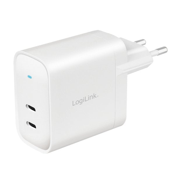 Cargador Logilink 2xusb-C 40 W Blanco