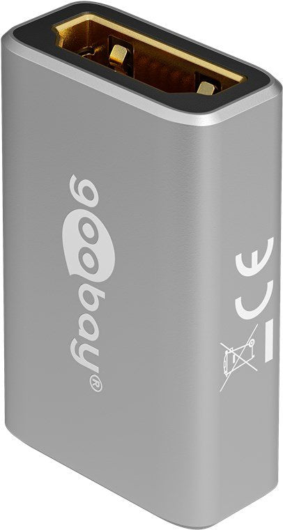 Goobay 72008 Hdmi Adapter, Coupling, Gold-Plated, 8k @ 60 Hz, Black, Silver