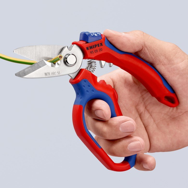 Tijeras Eléctricas Con Ángulo De Knipex 95 05 20 Sb Rojo/Azul