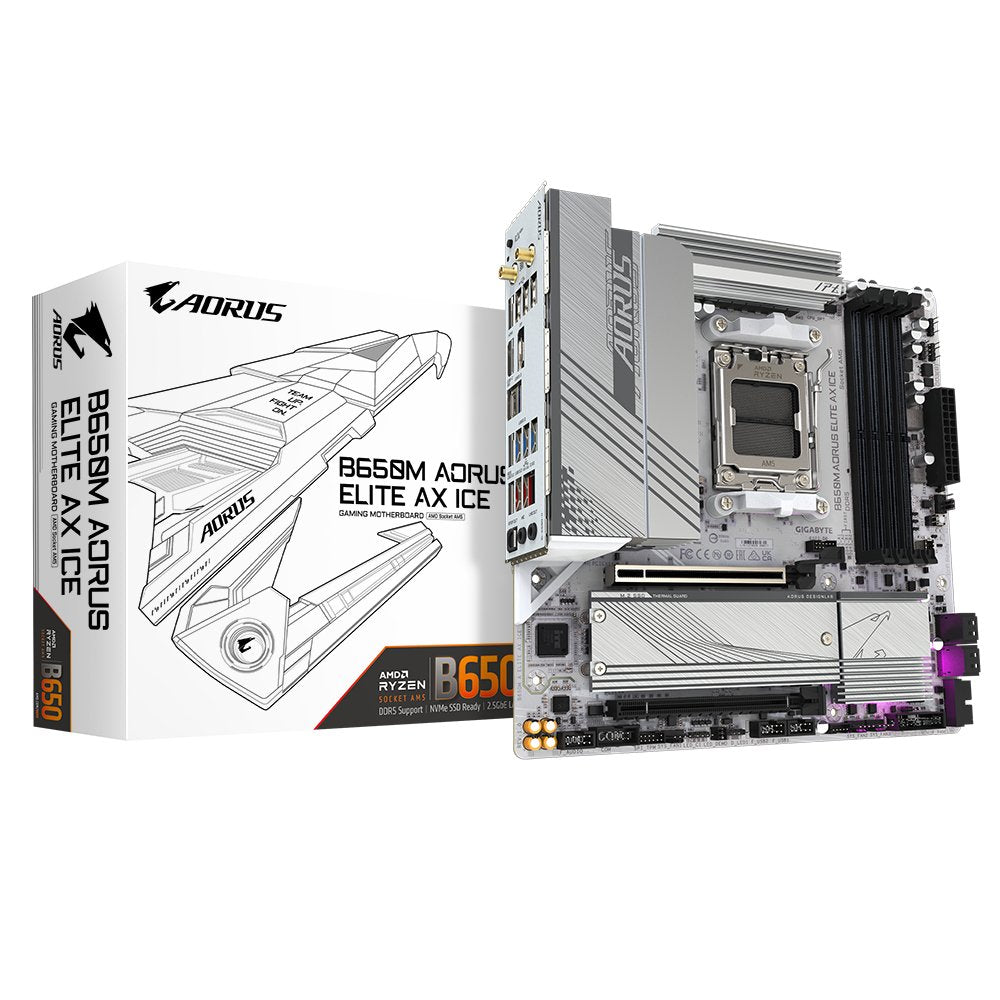 EAN 4719331859336 - GIGABYTE B650M AORUS ELITE AX ICE placa base AMD B650 Zócalo AM5 micro ATX imagen 1