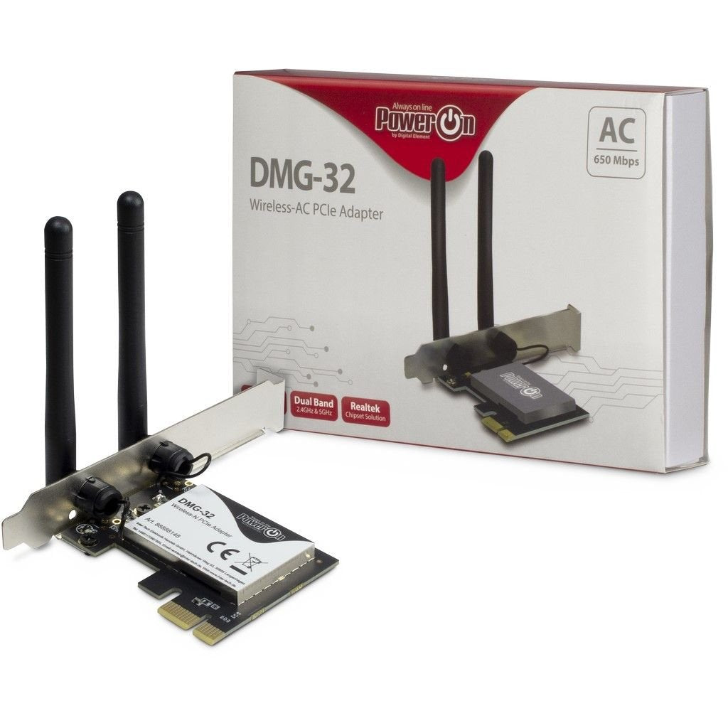 Inter-Tech Wi-Fi 5 Pcie Adapter Dmg-32 2dbi Antenna 650mbps Retail