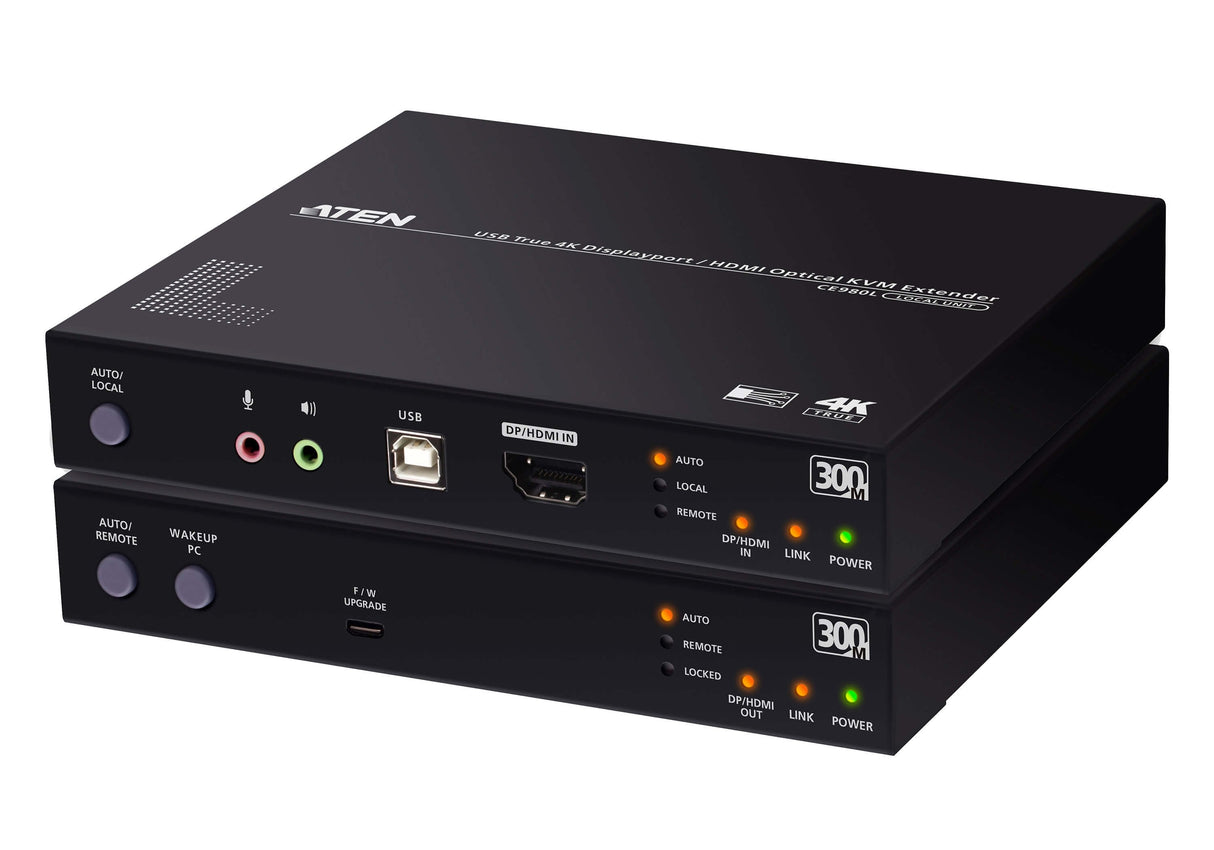 Usb True 4k Displayport/Hdmi Optical Kvm Extender (True 4k