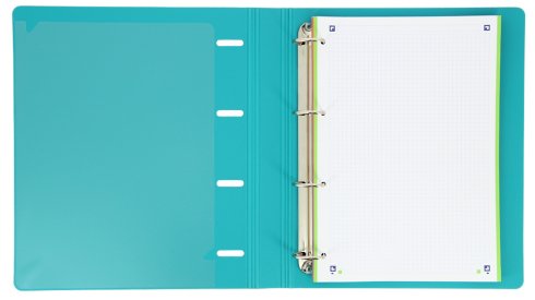 Oxford Live & Go Carpeta 4 Anillas 35mm Europeanbinder A4+ Polyfoam C/Recambio 5x5 Aqua