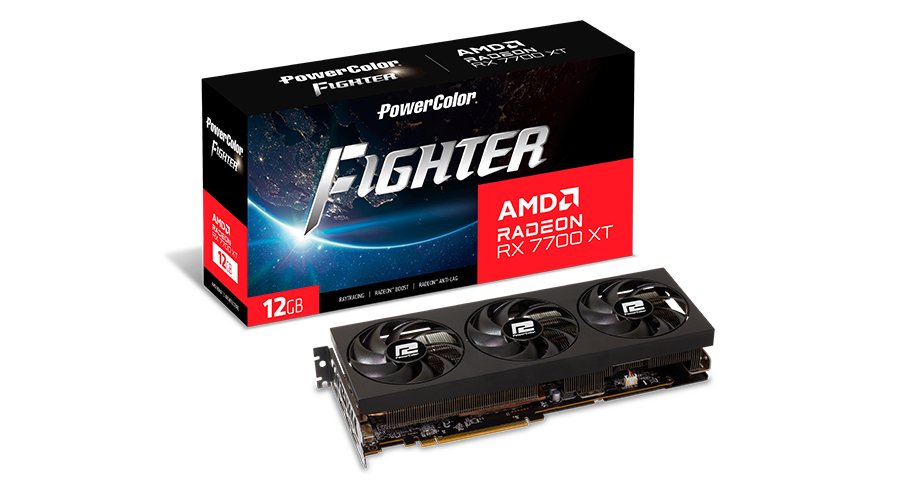 Tarjeta Gráfica Powercolor Rx 7700xt 12gb Gddr6 Fighter