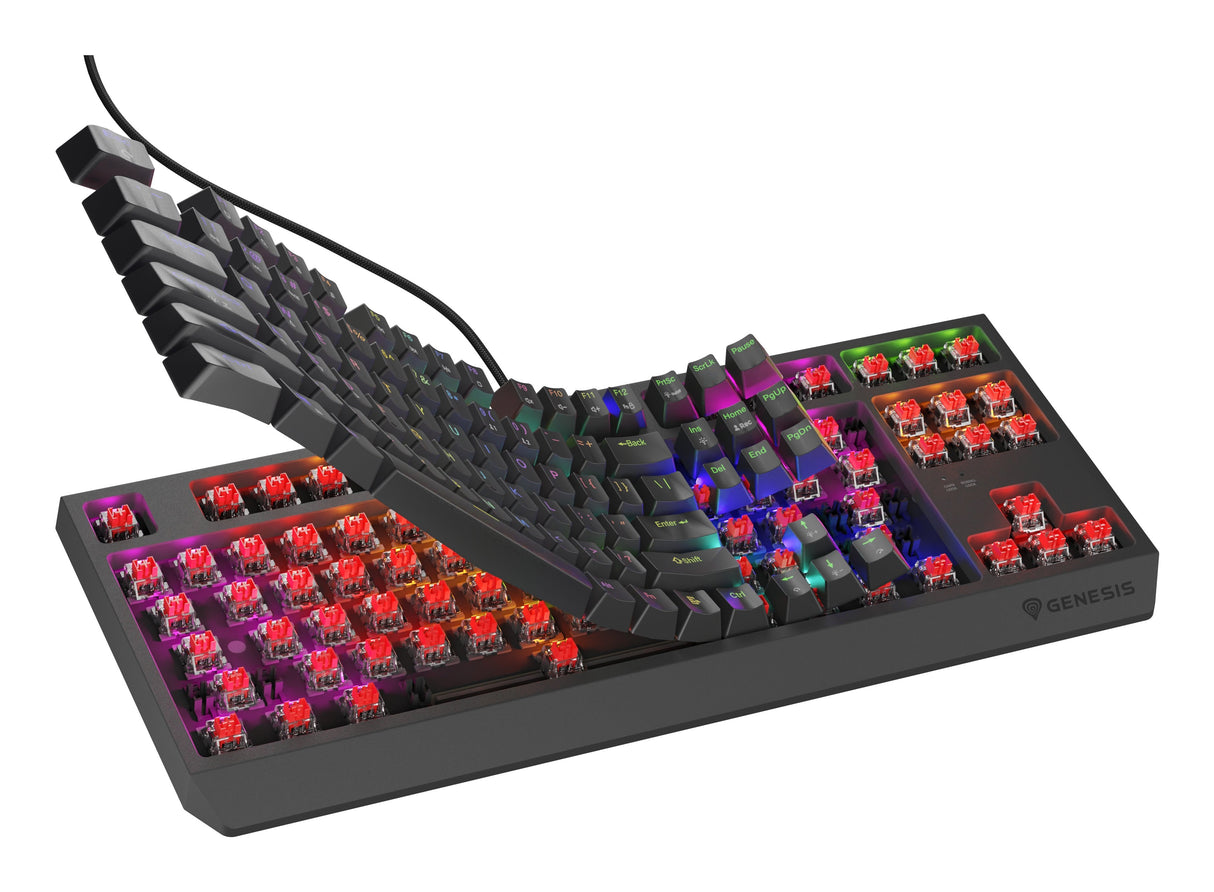 Genesis Thor 230 Tkl Mechanical Gaming Keyboard, Outemu Rojo Switch, Us Layout, Wired, Black