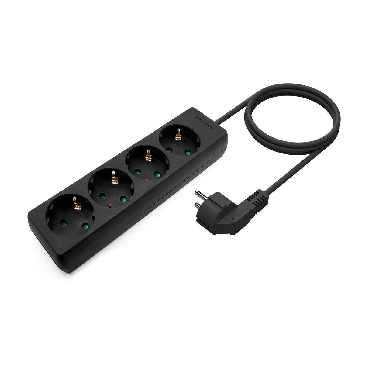 Aisens Regleta Multiple De 4 Tomas Con Cable 3×1.5mm2 - 1.40m - Negro