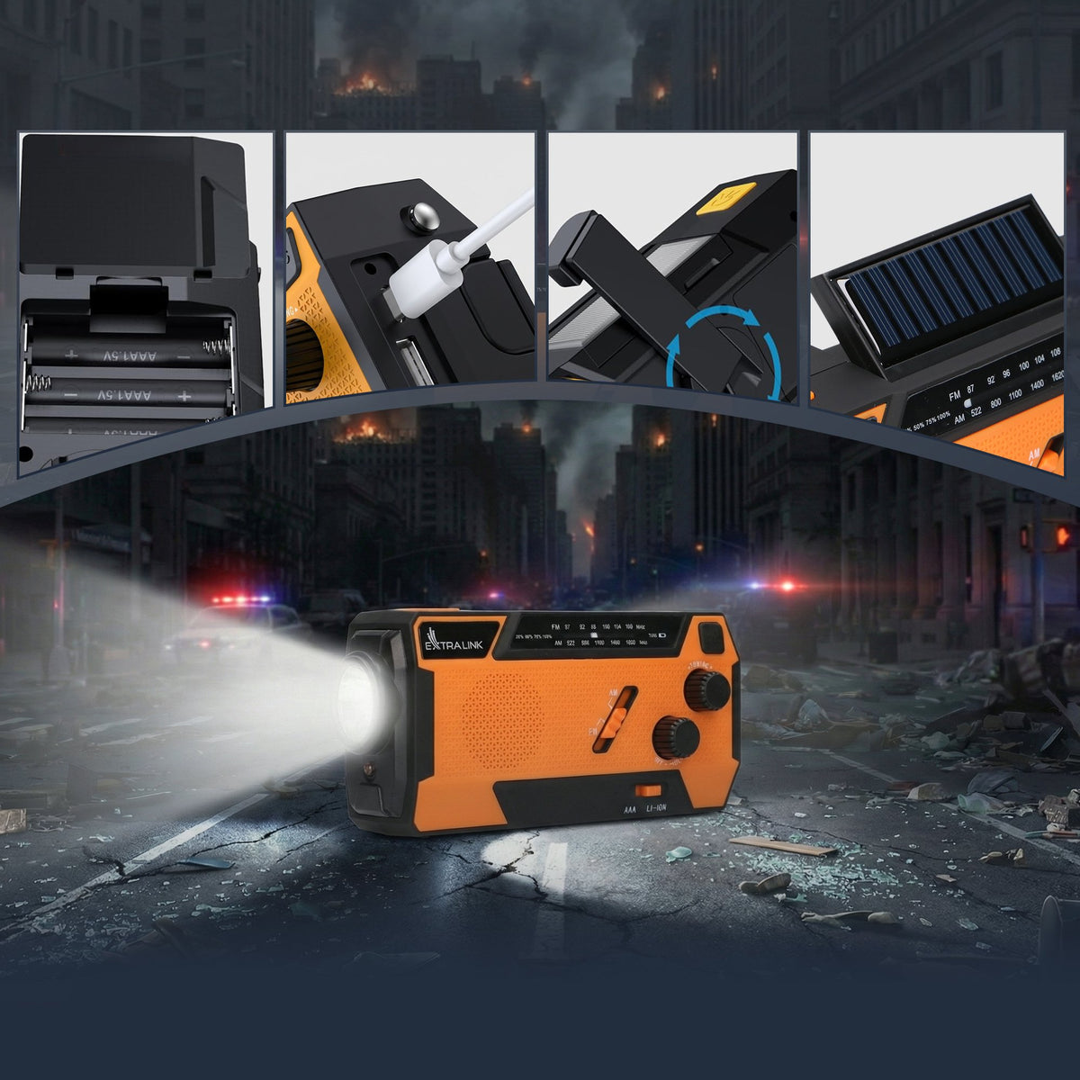 EAN 5904960293746 - Extralink RADIO AWARYJNE SOLARNE Z KORBKA DYNAMO POWERBANK 4000MAH Z LATARKA SOS SR-4000 Portátil Analógi imagen 32