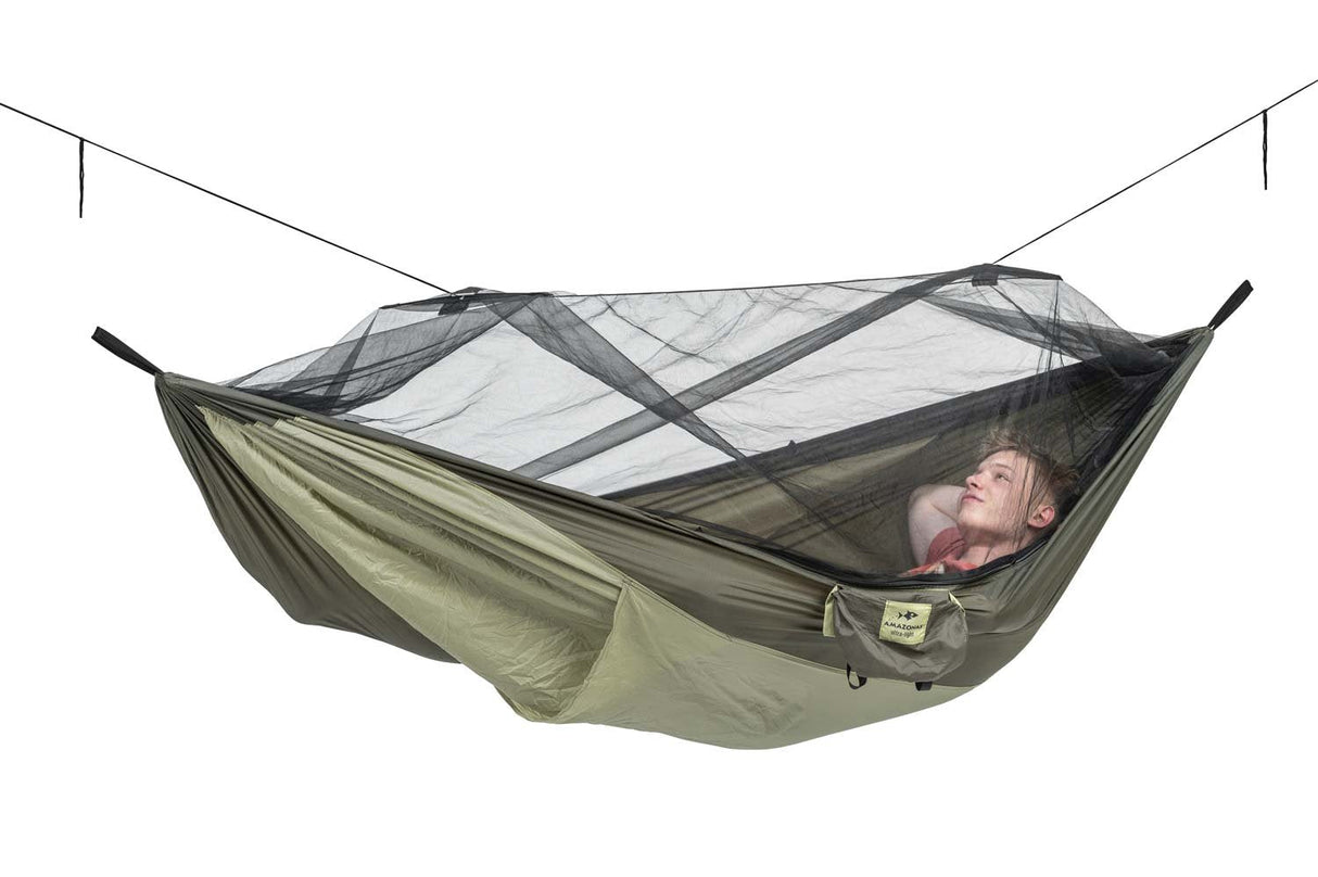 Hamaca De Camping Amazonas Mosquito-Traveller Thermo Xxl Az-1030235 Marrón/Beige Az-1030235