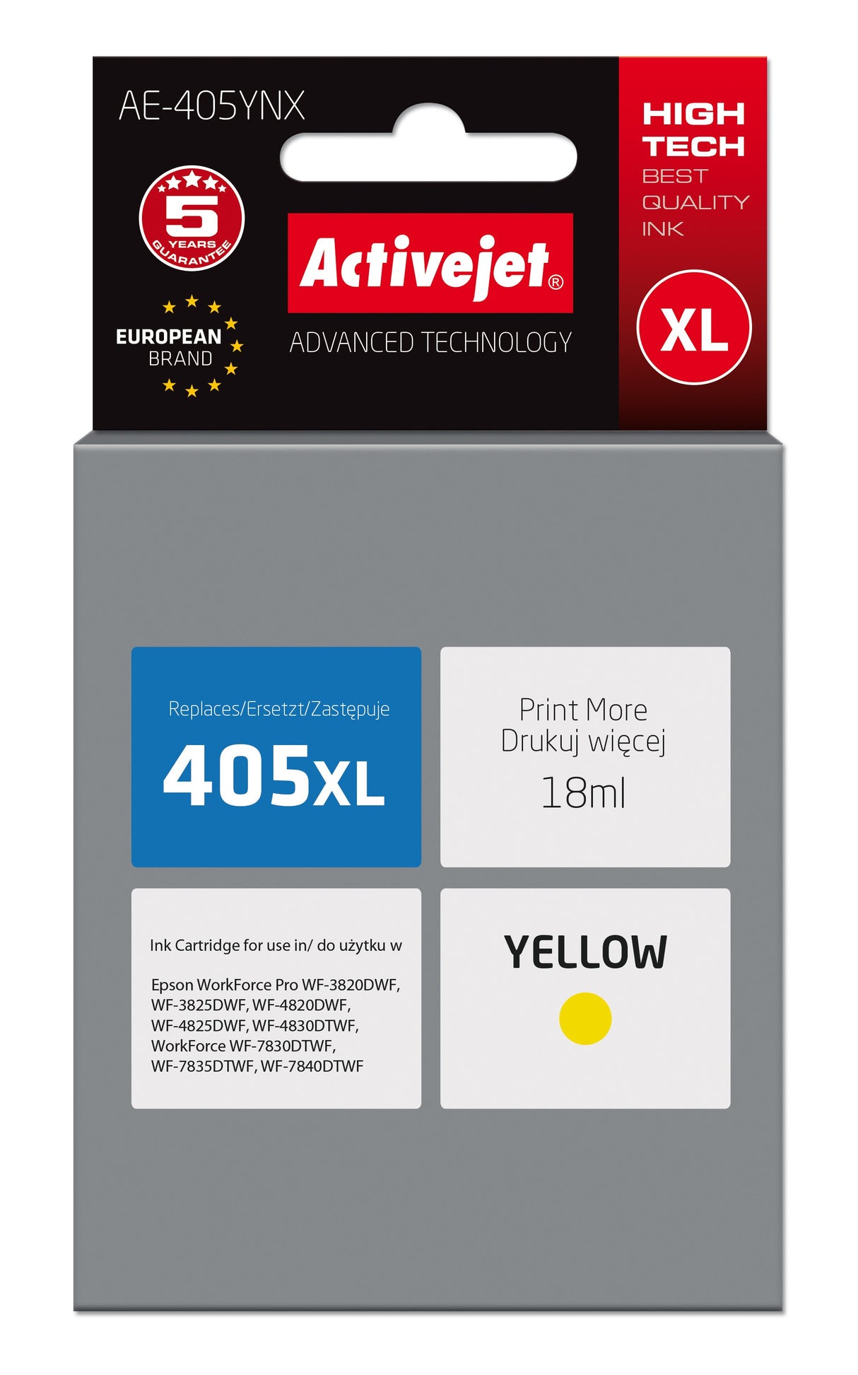 EAN 5901443115762 - Activejet AE-405YNX cartucho de tinta 1 pieza(s) Compatible Alto rendimiento (XL) imagen 1