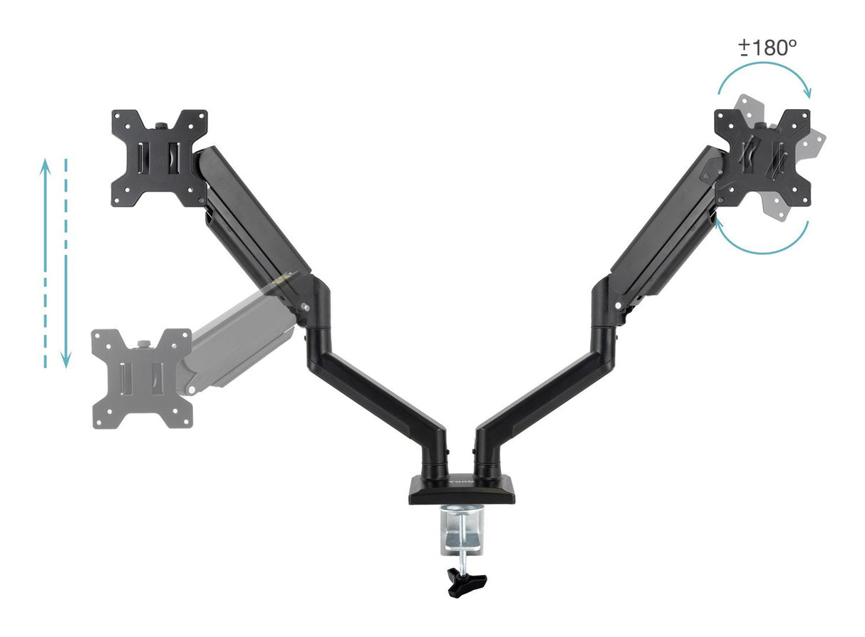 Soporte Mesa Pant. Gira Incli 2 Brazos 13-34 Negro