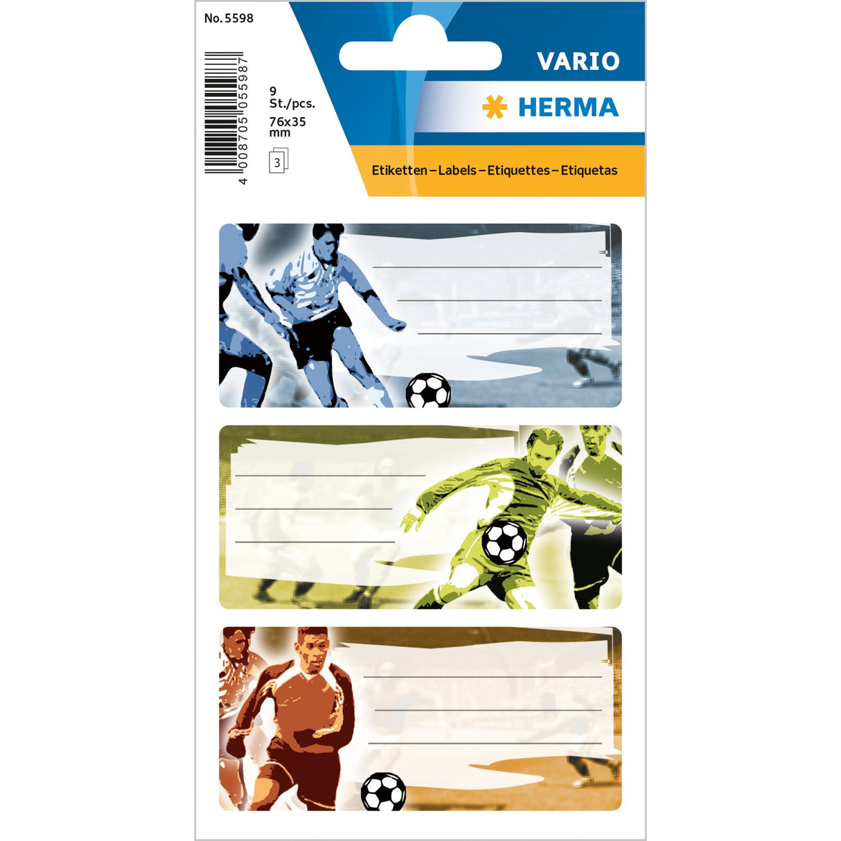 Herma Schuletiketten Vario Balón De Fútbol