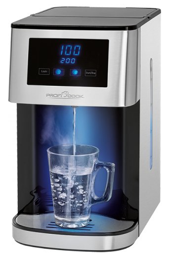 Dispensador Proficook Pc-Hws 1145 De Agua Caliente, Hervidor De Agua Acero Inoxidable/Negro 501145