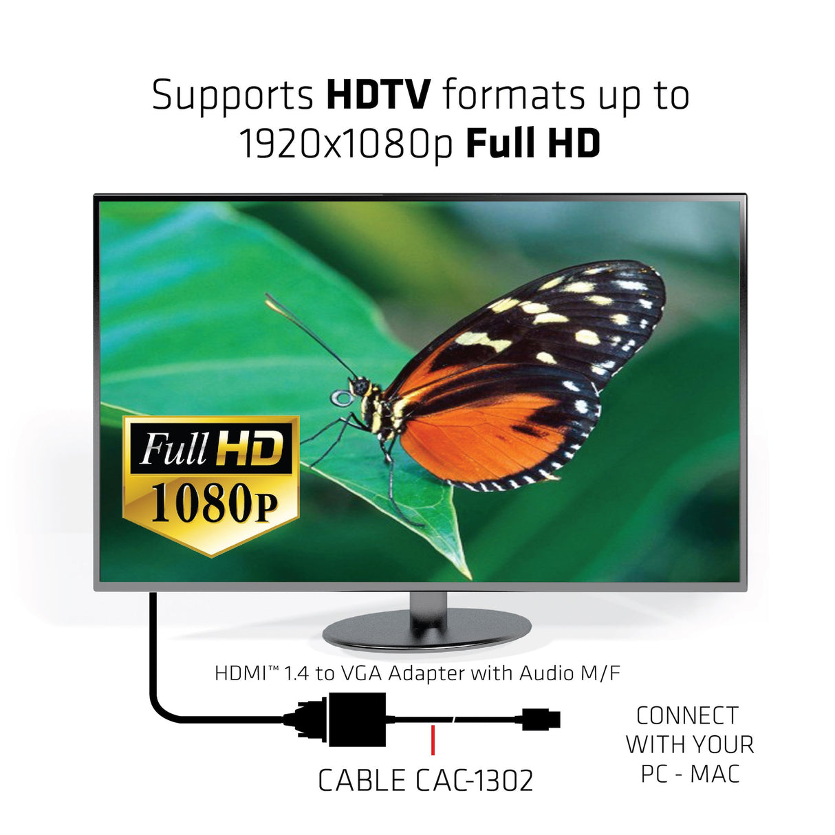 EAN 8719214471668 - CLUB3D CAC-1302 adaptador de cable de vídeo 0,5 m HDMI tipo A (Estándar) VGA (D-Sub) Negro imagen 5