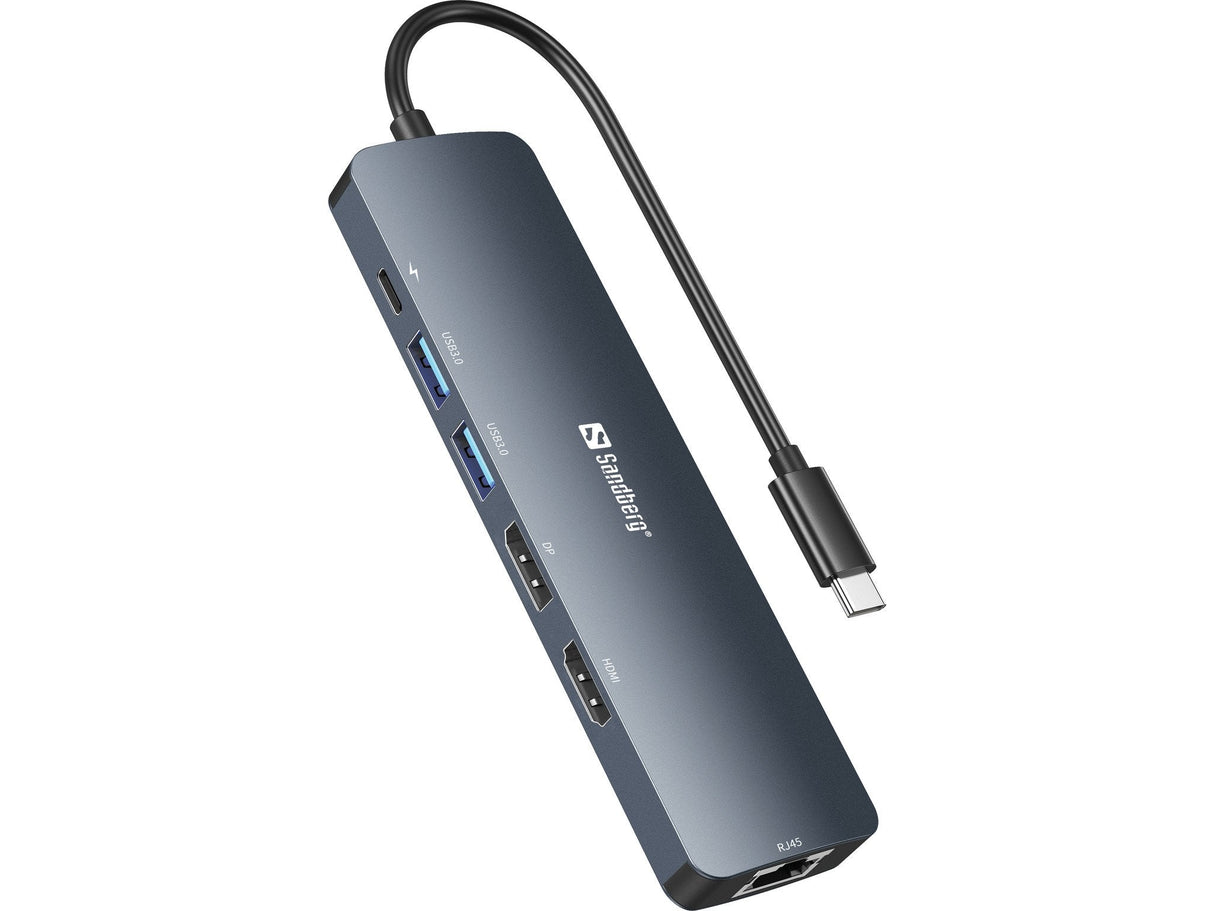 Sandberg 136-43 Hub De Interfaz Usb 3.2 Gen 1 (3.1 Gen 1) Type-C Gris