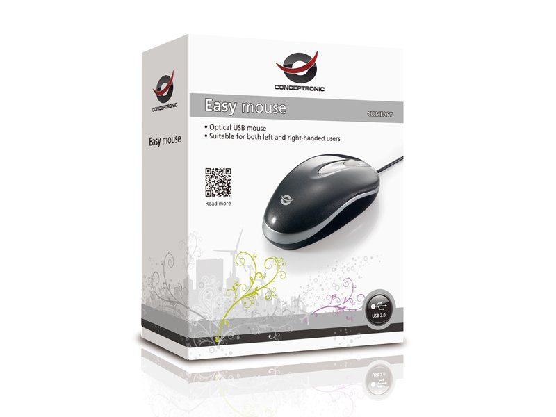 Conceptronic Raton Easy Optical  Usb  Negro Y Plata C08-278