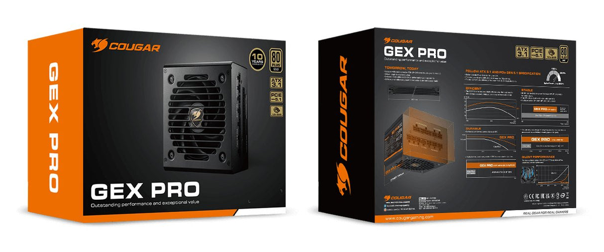 Cougar Netzteil Gex Pro 650w Atx3.1 80 Plus Gold Modular