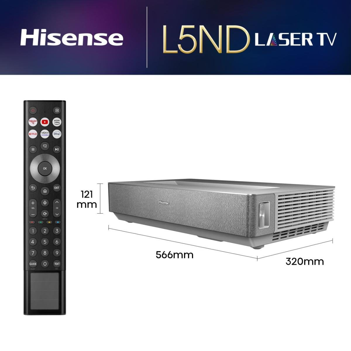 EAN 6942351409559 - Hisense 100L5ND proyector de TV Proyector de alcance ultracorto 2700 lúmenes ANSI DLP UHD 4K (3840x2160) imagen 3