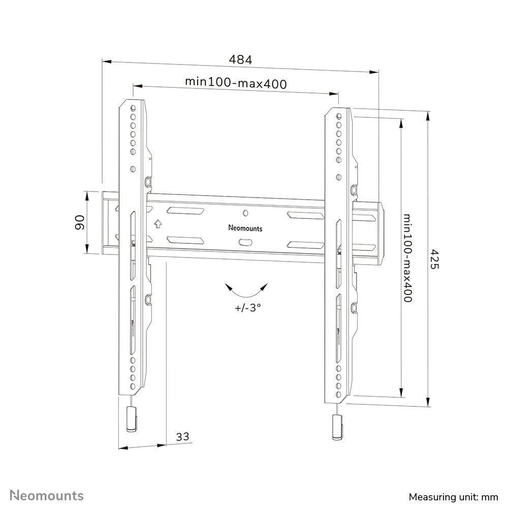 Neomounts Select Screen Wall Mount (Fixed, Vesa 400x400) (Wl30s-850bl14)