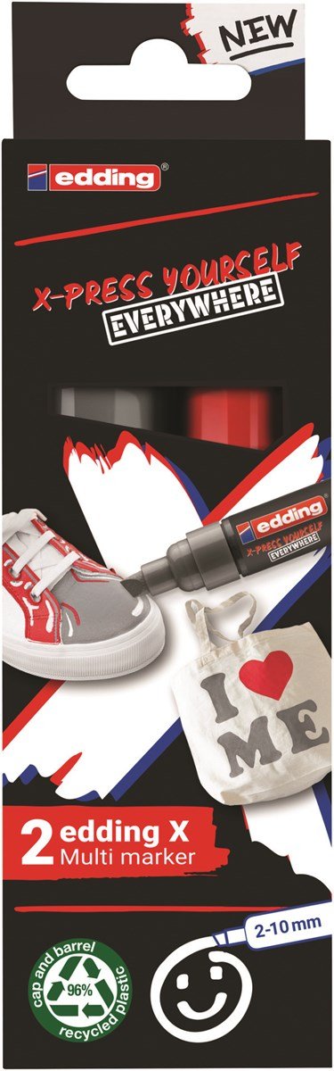 EAN 4057305067142 - Edding 6900 X Multimarker marcador permanente Punta de cincel Gris, Rojo 2 pieza(s) imagen 5