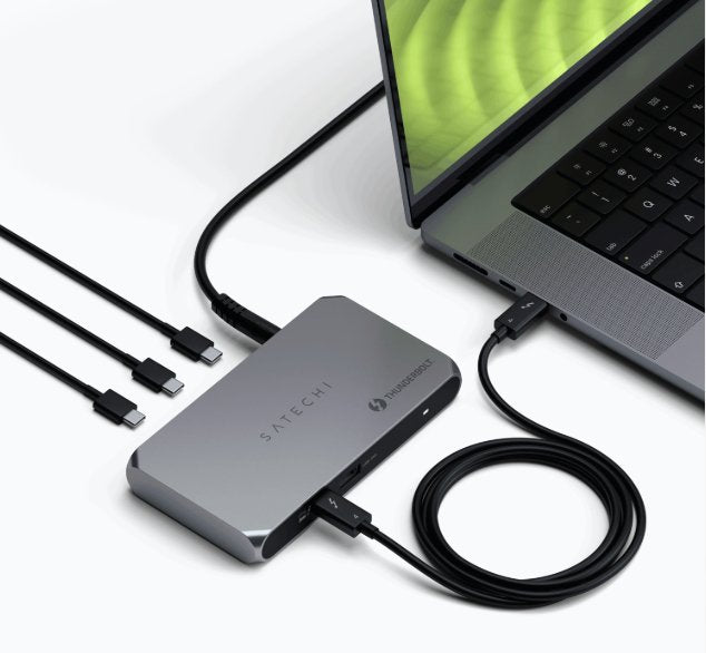Satechi Thunderbolt 4 Slim Hub Pro Port Dc 20v 1x Usb 3.2 Gen. 2 1x Tb4 Upstream 96w Pd 3x Tb 4 (Space Gray)