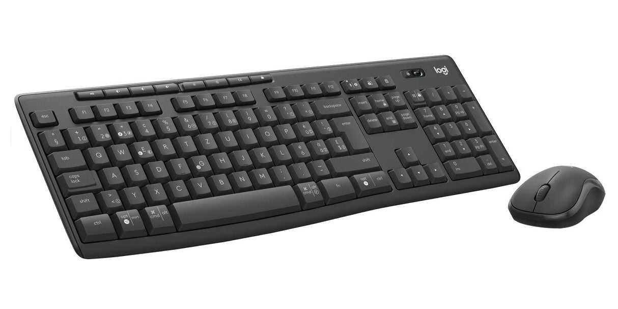 Teclado Suizo + Ratón Logitech Mk370 Combo For Business Rf Wireless + Bluetooth Qwertz Grafito