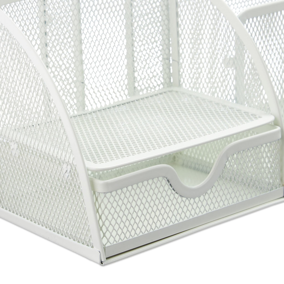 Relaxdays Escritorio-Organizer 6 Compartimentos, Metal Blanco