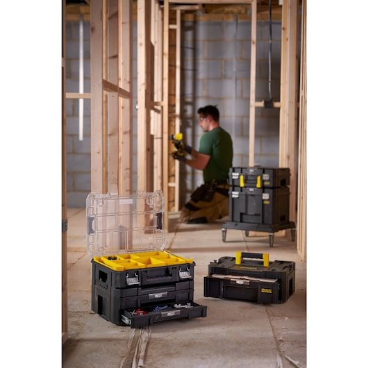 Stanley Pro-Stack Organizer Duo-Pack (Negro/Transparente, 2 Stück) Fmst82967-9